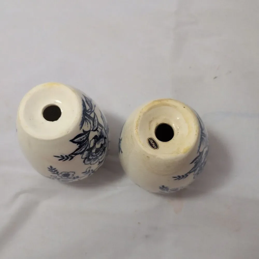 Rare Pair Blue Danube Blue Onion Salt & Pepper Shakers Set No Bottoms